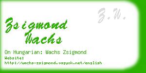 zsigmond wachs business card